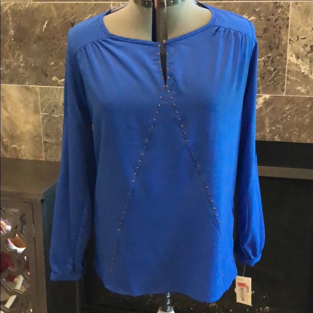 Gibson Latimer Blue Blouse Medium NWT